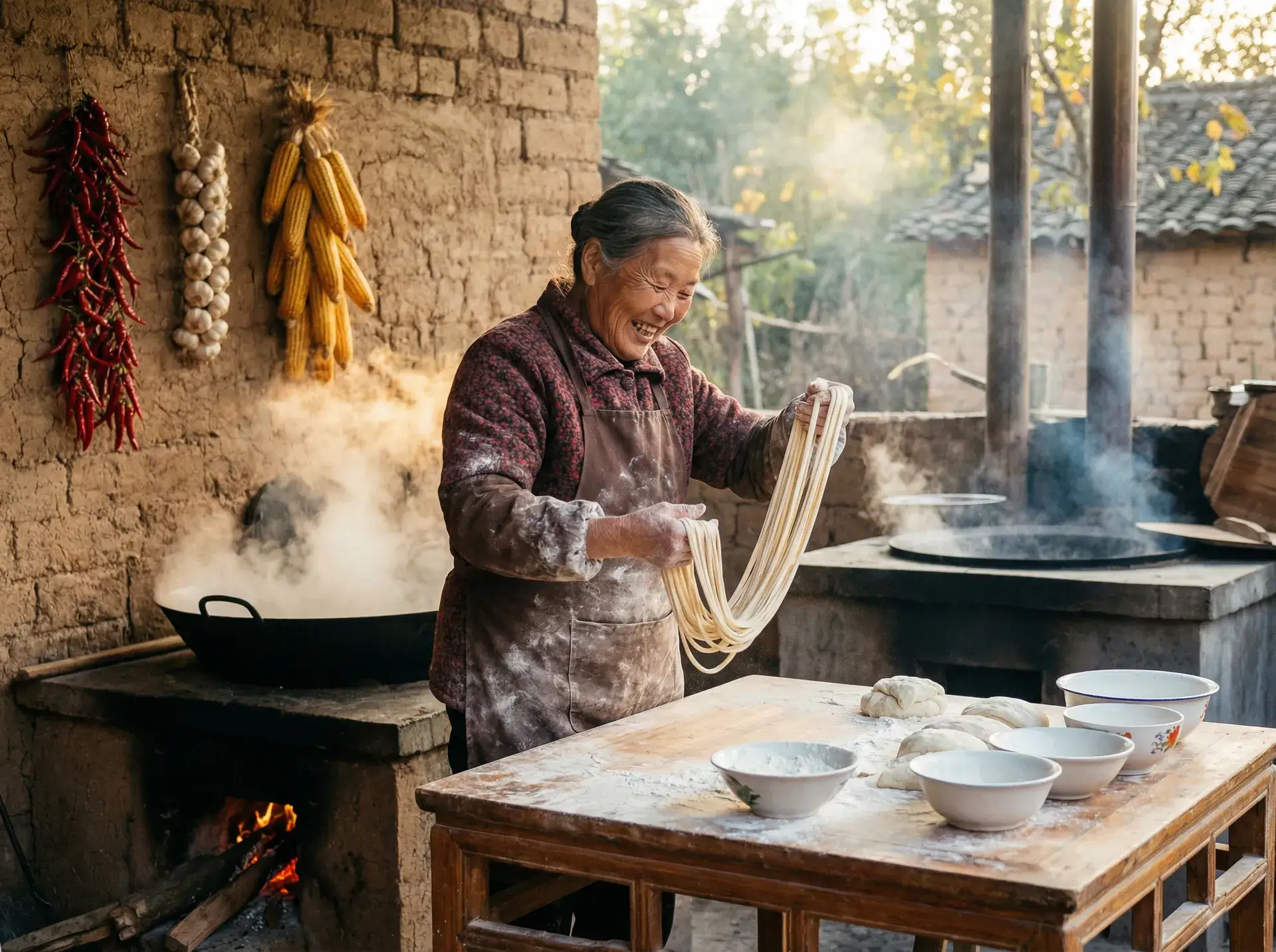 农家大嫂手擀面 - 足球尤物 乡村美食
